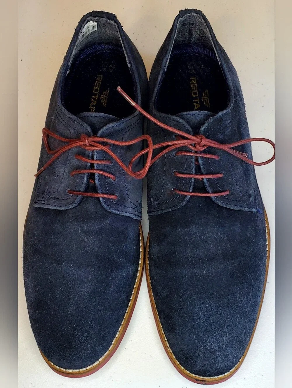 Men's Sz 9 Oxford Derby Shoes by REDTAPE  BROMHAM Navy Blue Suede Lace Up
